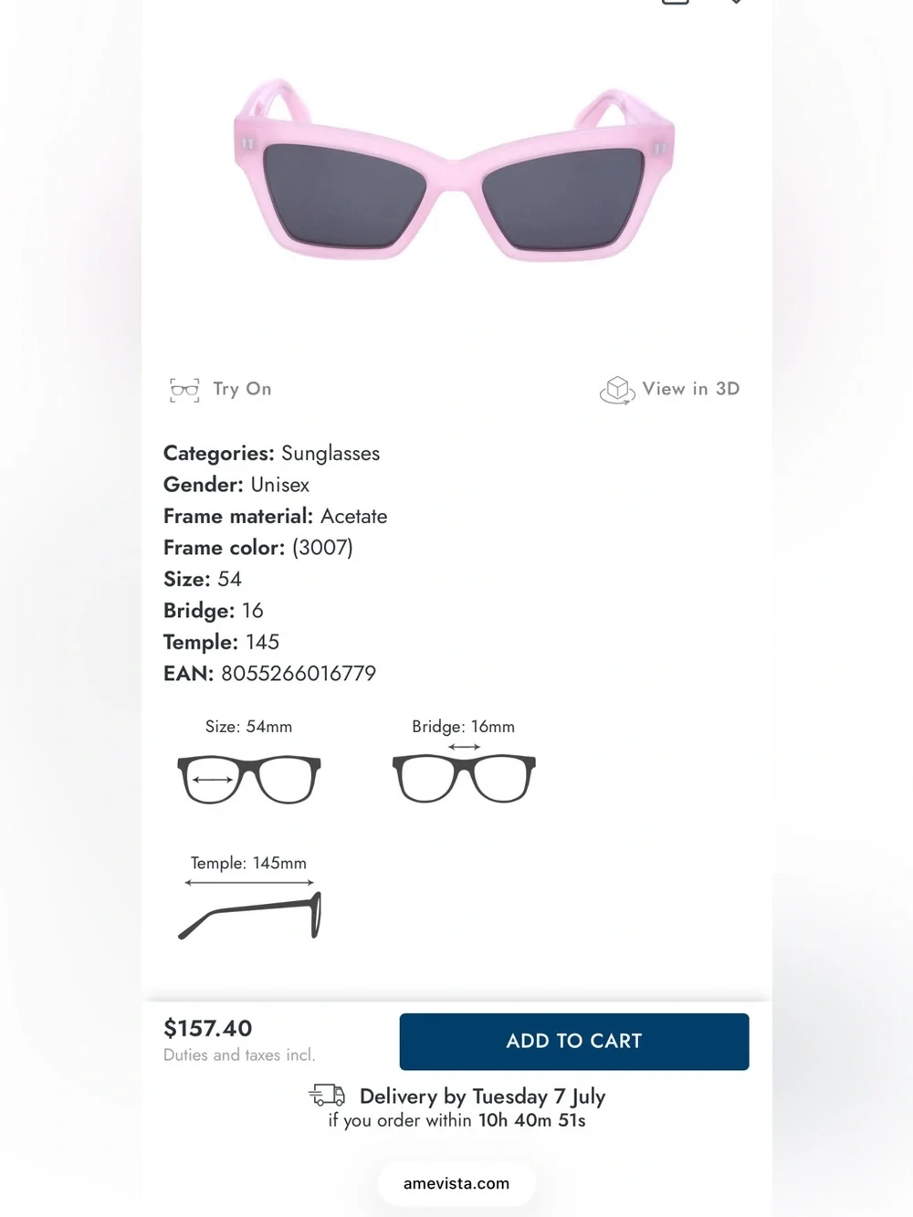Off-White Pastel Pink Cat-Eye Sunglasses with Dark Lenses